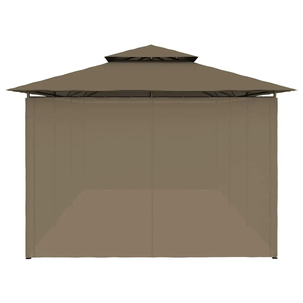 Outdoor Gazebo Tubular Steel Frame 600 x 298 x 270 cm Taupe