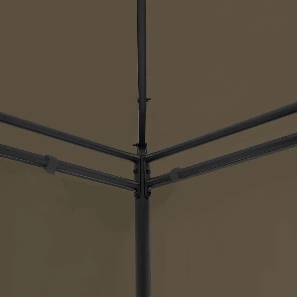 Outdoor Gazebo Tubular Steel Frame 600 x 298 x 270 cm Taupe