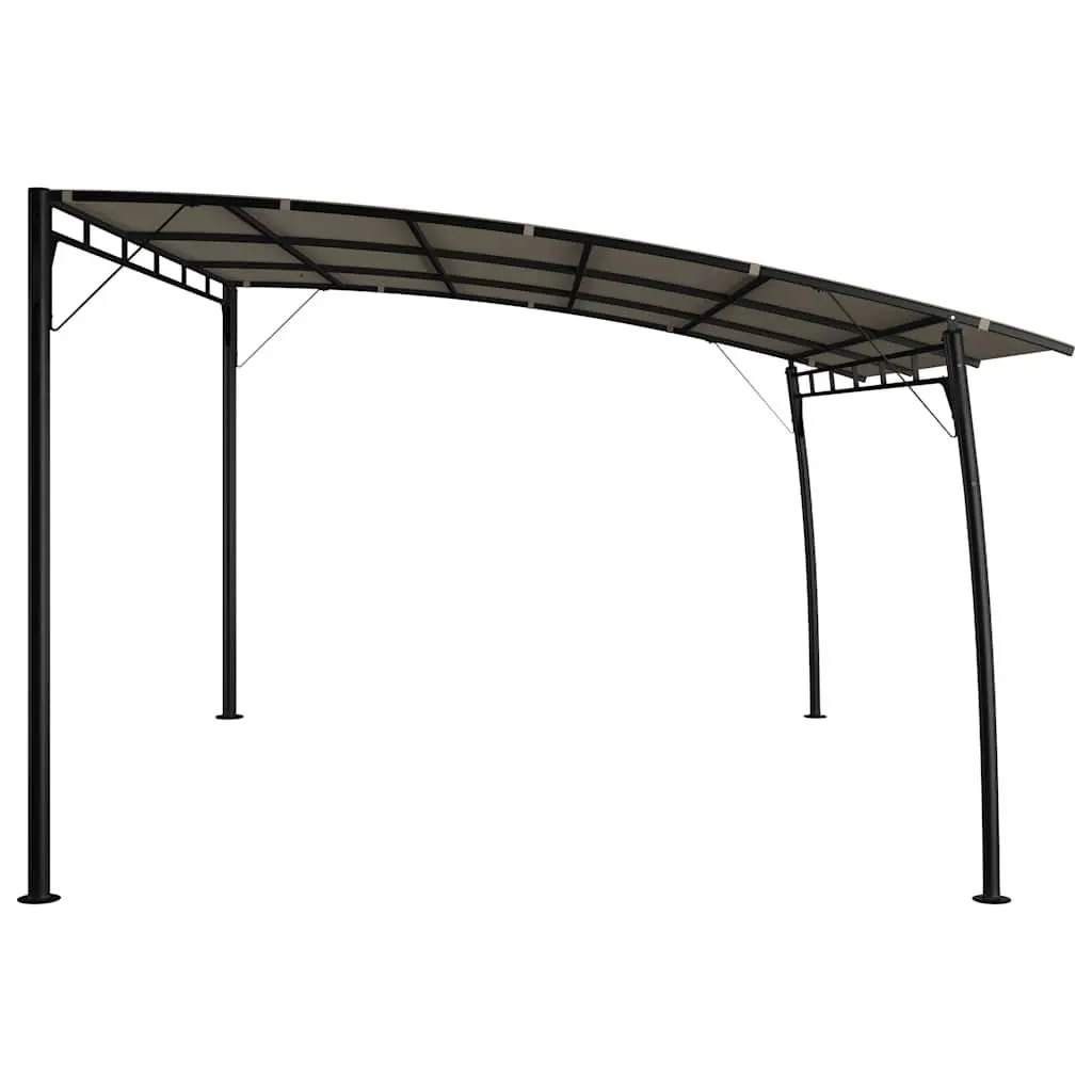 Garden Awning Powder-coated Steel 4x3x2.55m Taupe