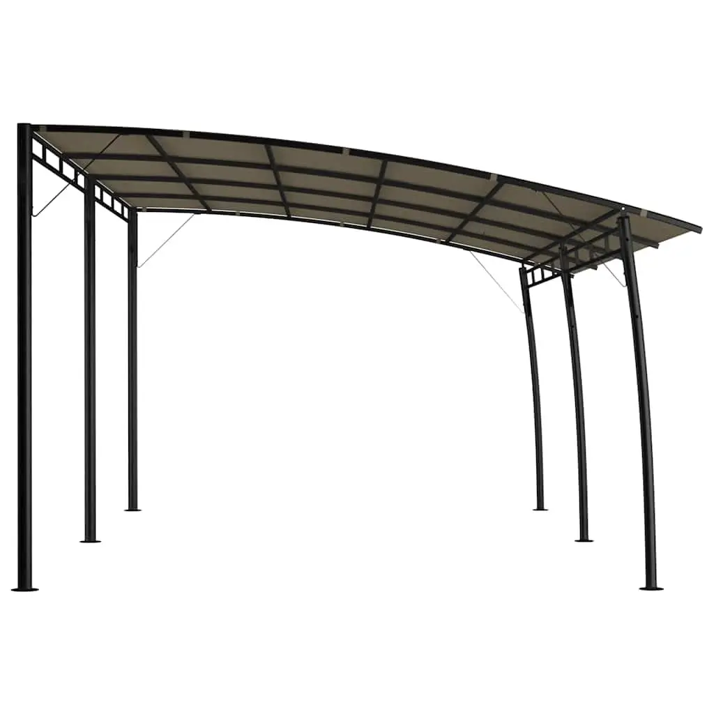 Garden Sunshade Awning Metal Frame Fabric 6x3m Taupe