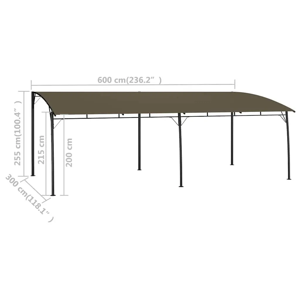 Garden Sunshade Awning Metal Frame Fabric 6x3m Taupe