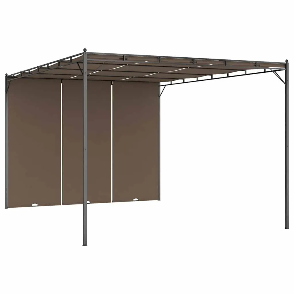 Outdoor Canopy Garden Gazebo Steel Frame 4x3m Taupe with Adjustable Side Curtain