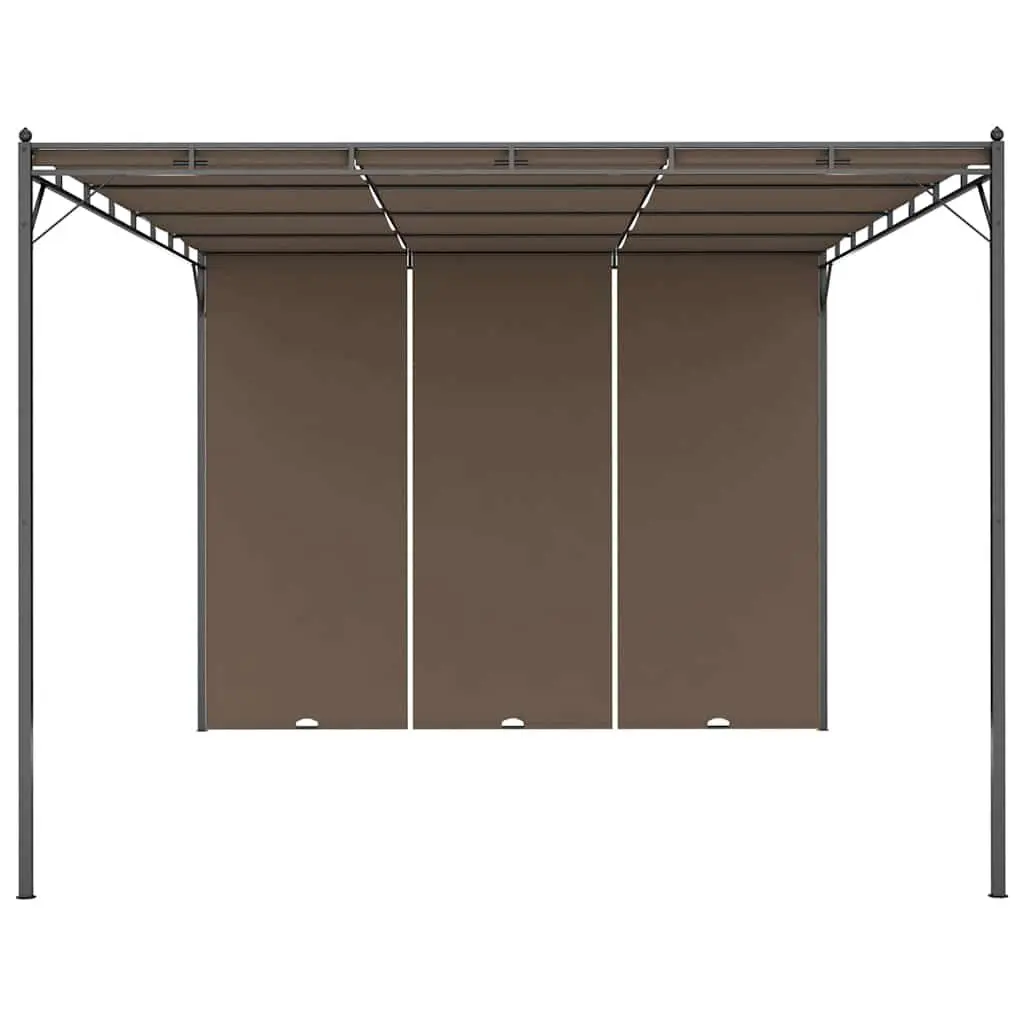 Outdoor Canopy Garden Gazebo Steel Frame 4x3m Taupe with Adjustable Side Curtain