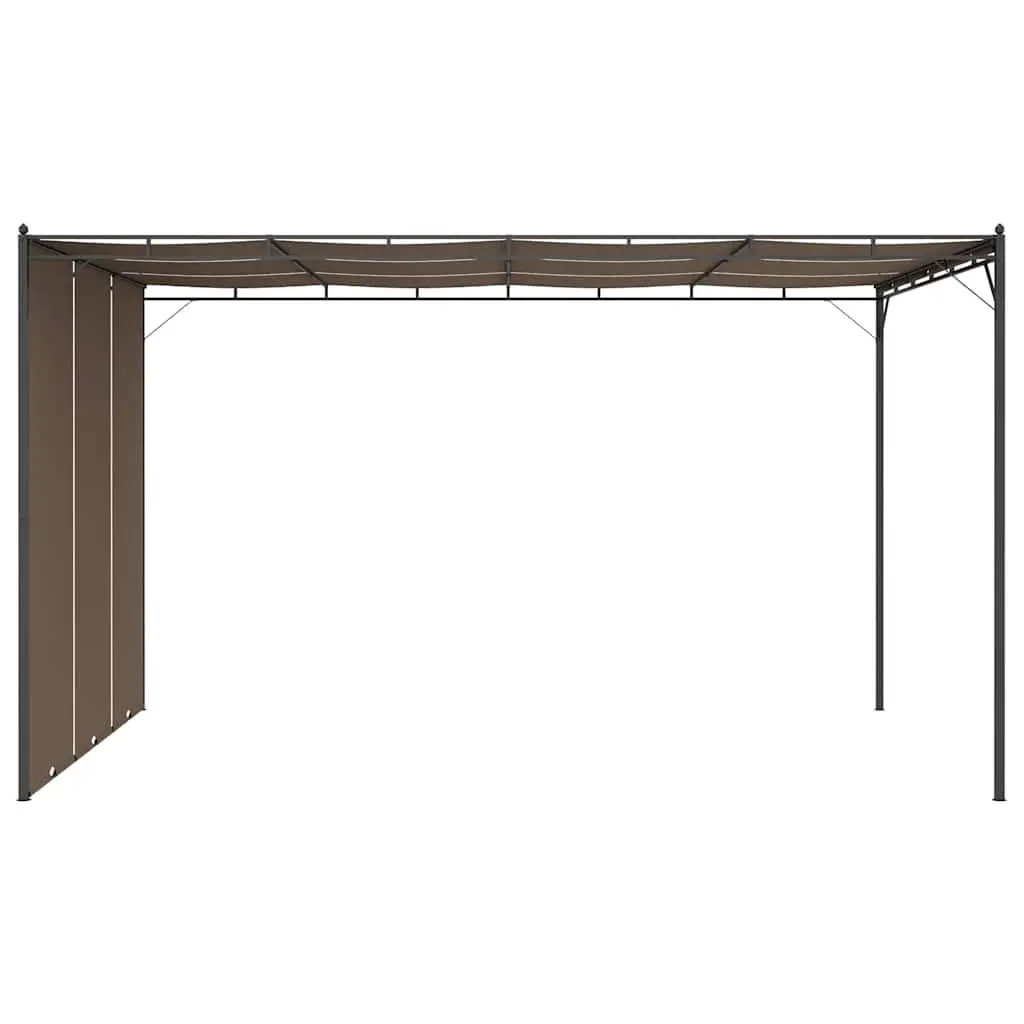 Outdoor Canopy Garden Gazebo Steel Frame 4x3m Taupe with Adjustable Side Curtain