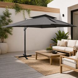 Versatile Outdoor Parasol with 360-Degree Tilt Function