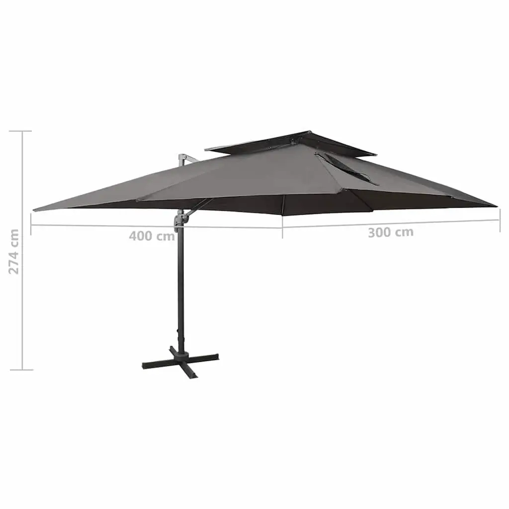 Outdoor Parasol with 360-Degree Tilt Function