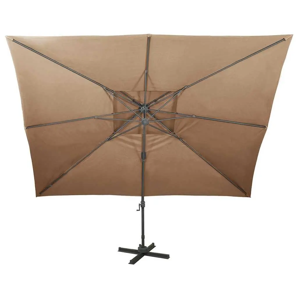 Cantilever Garden Parasol Double Top 400x300cm Taupe