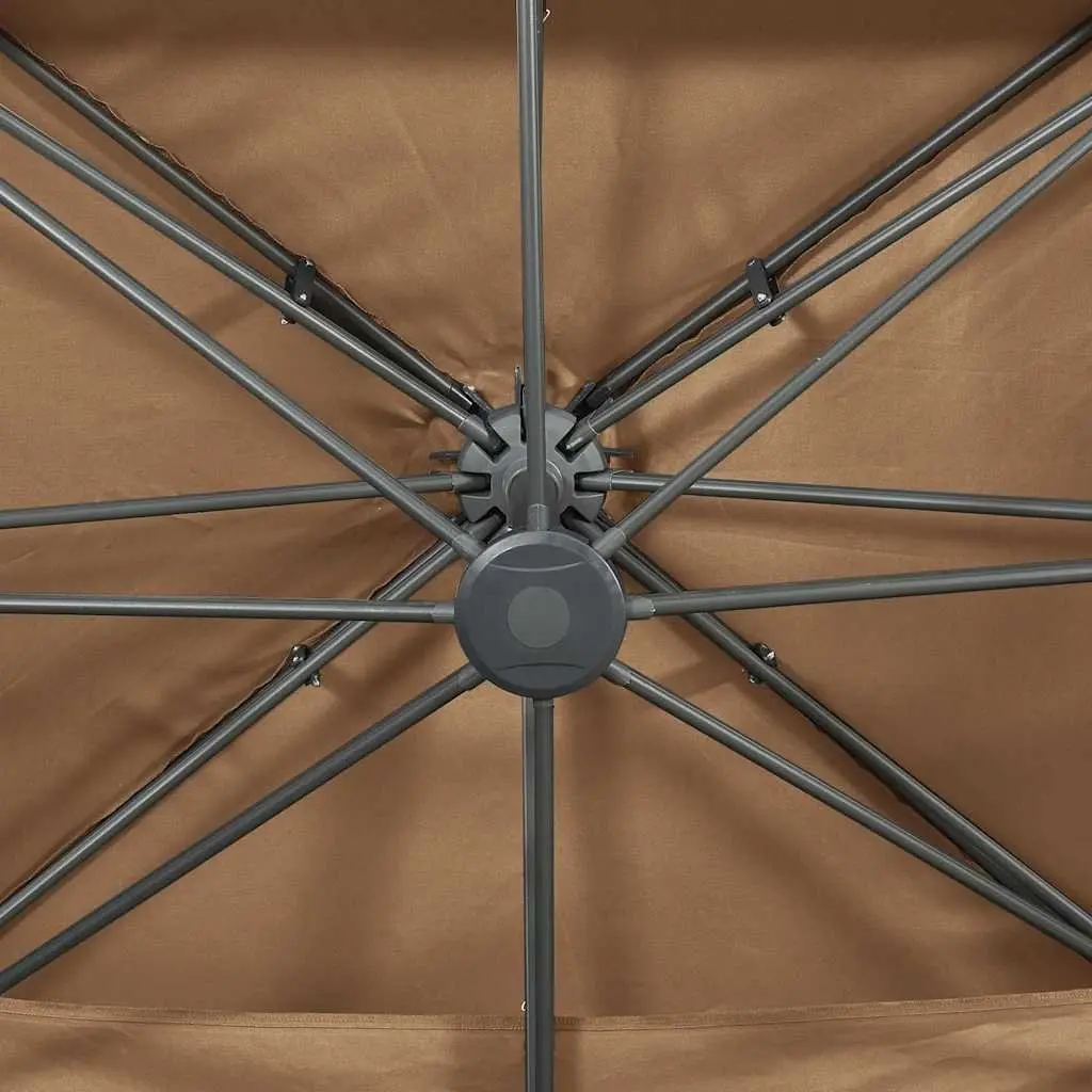 Cantilever Garden Parasol Double Top 400x300cm Taupe