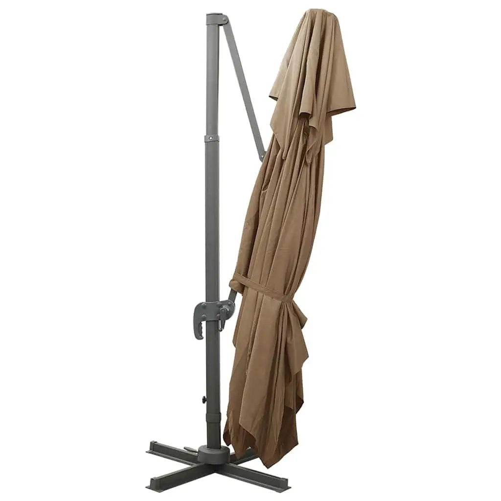 Cantilever Garden Parasol Double Top 400x300cm Taupe