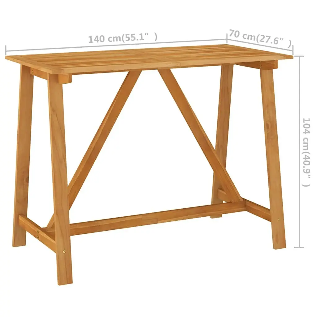 Acacia Wood Bar Table 140x70x104 cm Brown Indoor Outdoor Furniture