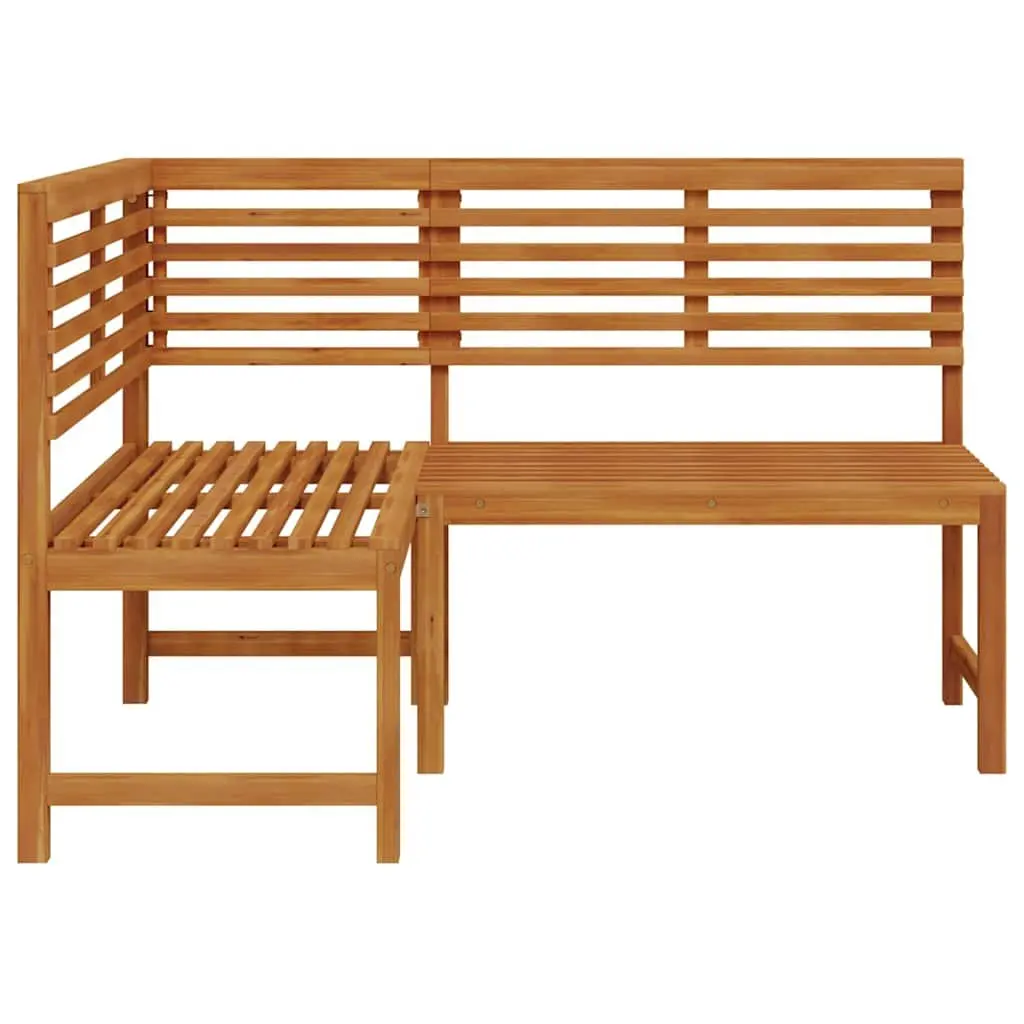 Garden Corner Bench Solid Acacia Wood 140 cm Natural Wood Outdoor Sectional Seating Unit