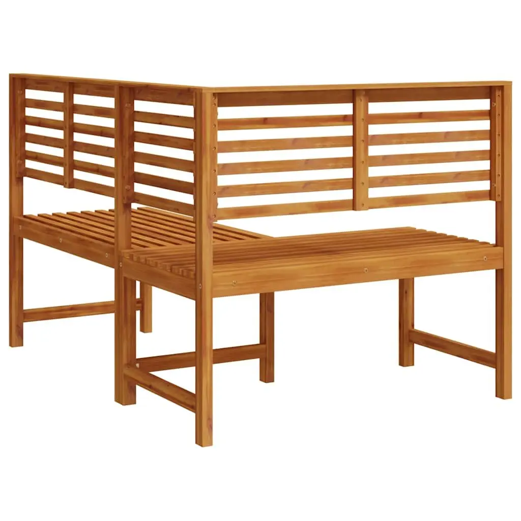 Garden Corner Bench Solid Acacia Wood 140 cm Natural Wood Outdoor Sectional Seating Unit