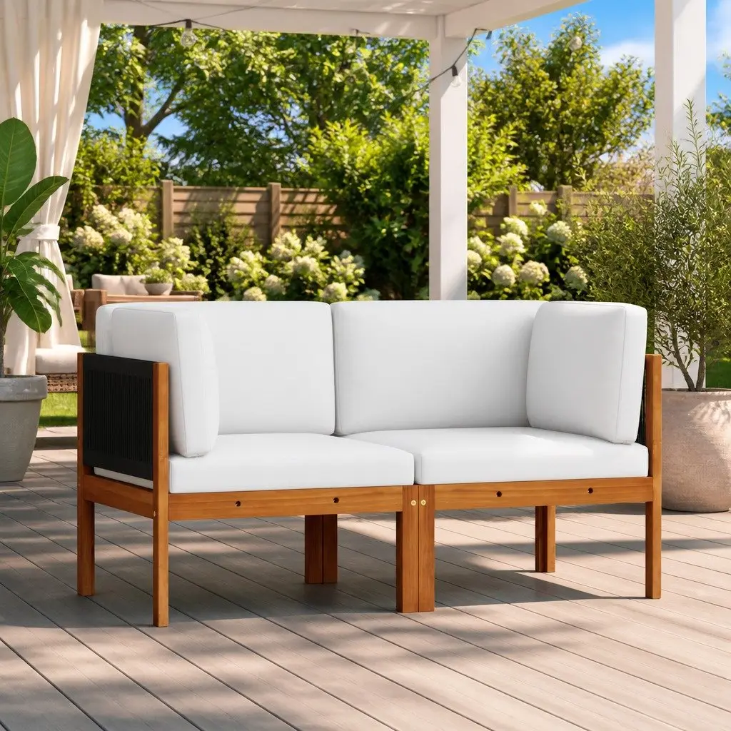 Outdoor Sectional Corner Sofas 2 pcs with Cushions Garden Patio Seating Unit