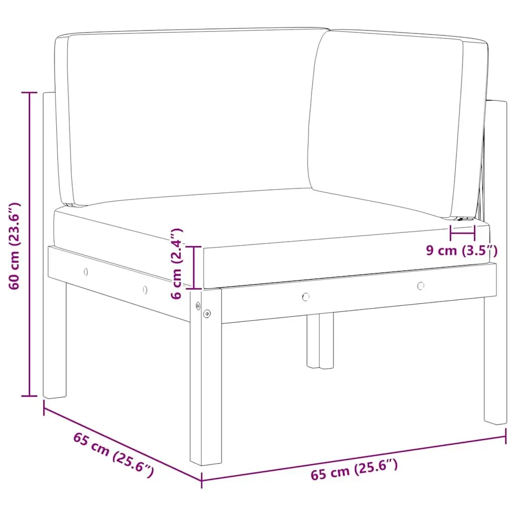 Outdoor Sectional Corner Sofas 2 pcs with Cushions Garden Patio Seating Unit