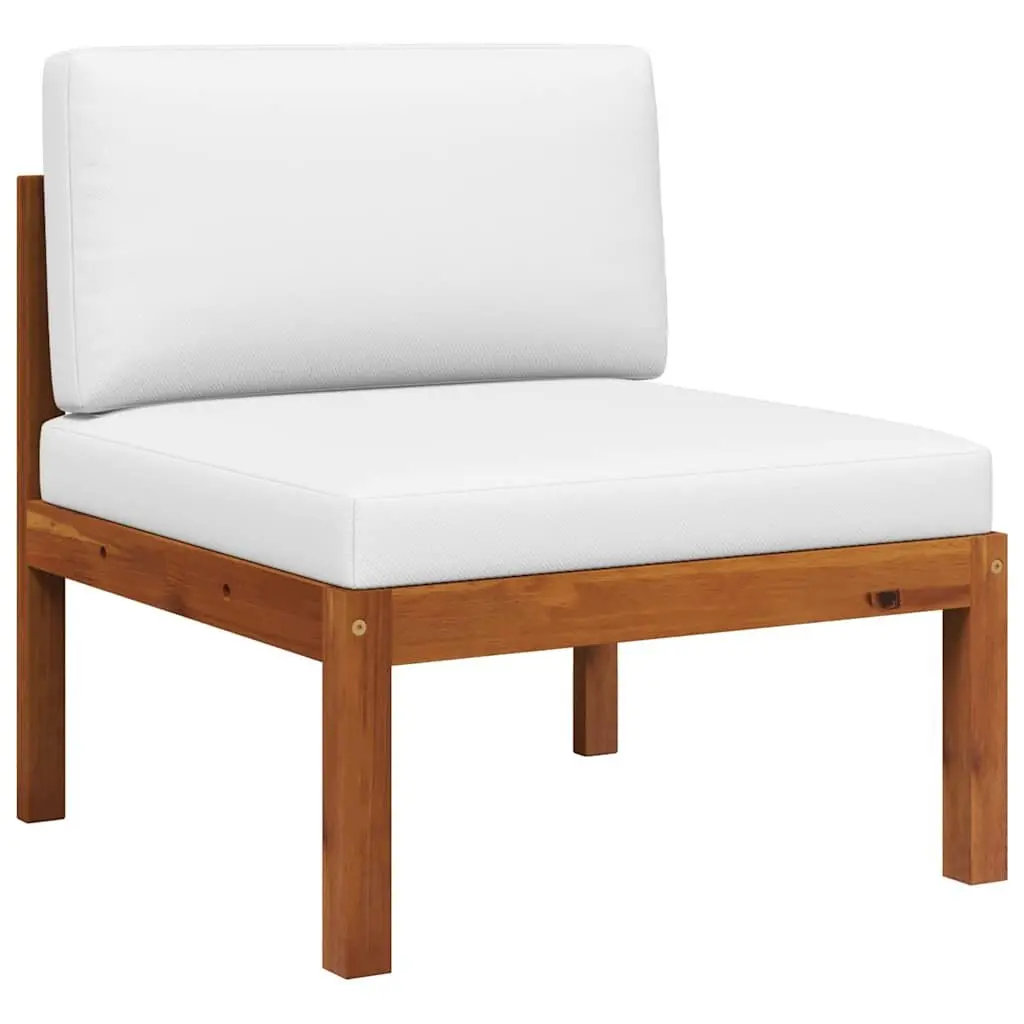 3 Piece Garden Lounge Set with Cushions Wood Rope Backrest Outdoor Sectional