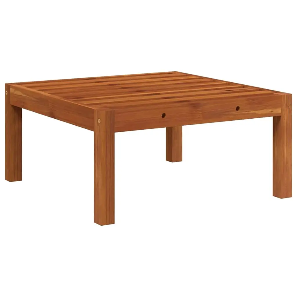 Modular Garden Footstool White Solid Acacia Wood with Removable Thick Cushion