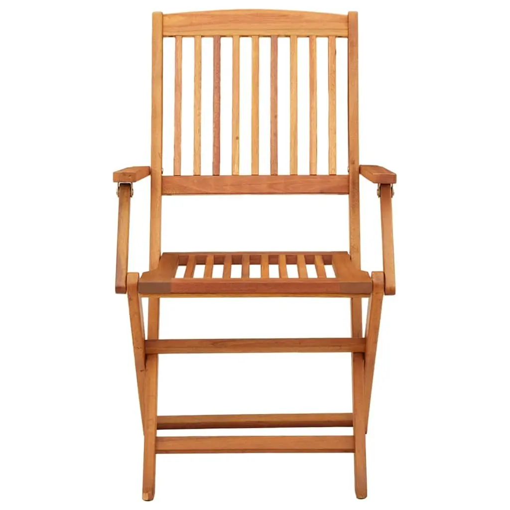 Folding Garden Chairs Eucalyptus Wood Brown Set of 4 Outdoor Seating