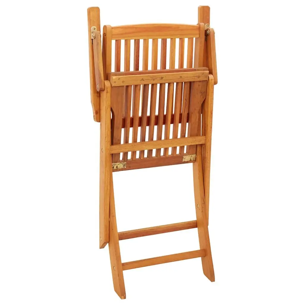 Folding Garden Chairs Eucalyptus Wood Brown Set of 4 Outdoor Seating
