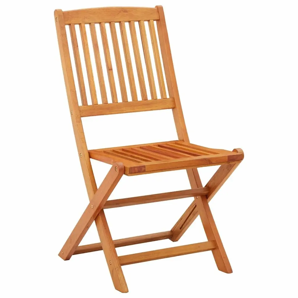 Folding Garden Chairs Eucalyptus Wood 2 pcs Outdoor Seating Brown