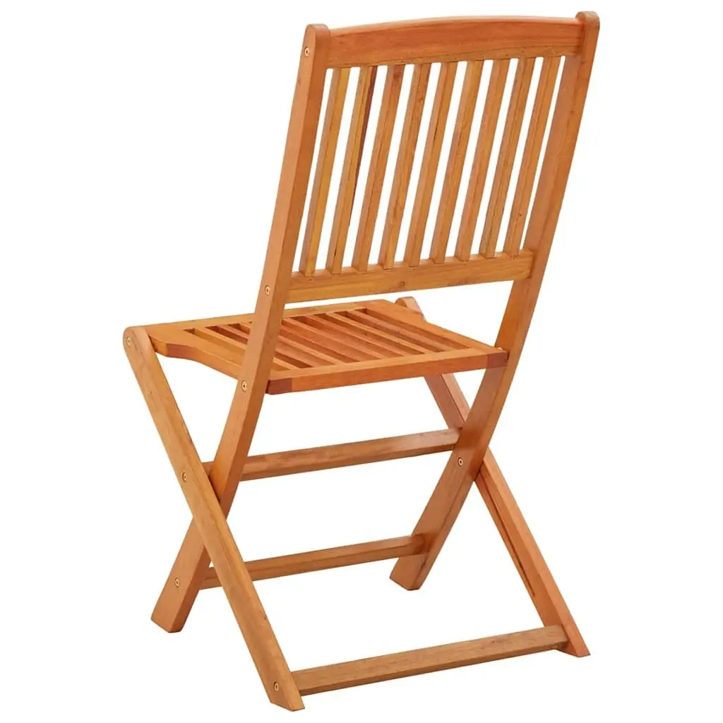 Folding Garden Chairs Eucalyptus Wood 2 pcs Outdoor Seating Brown
