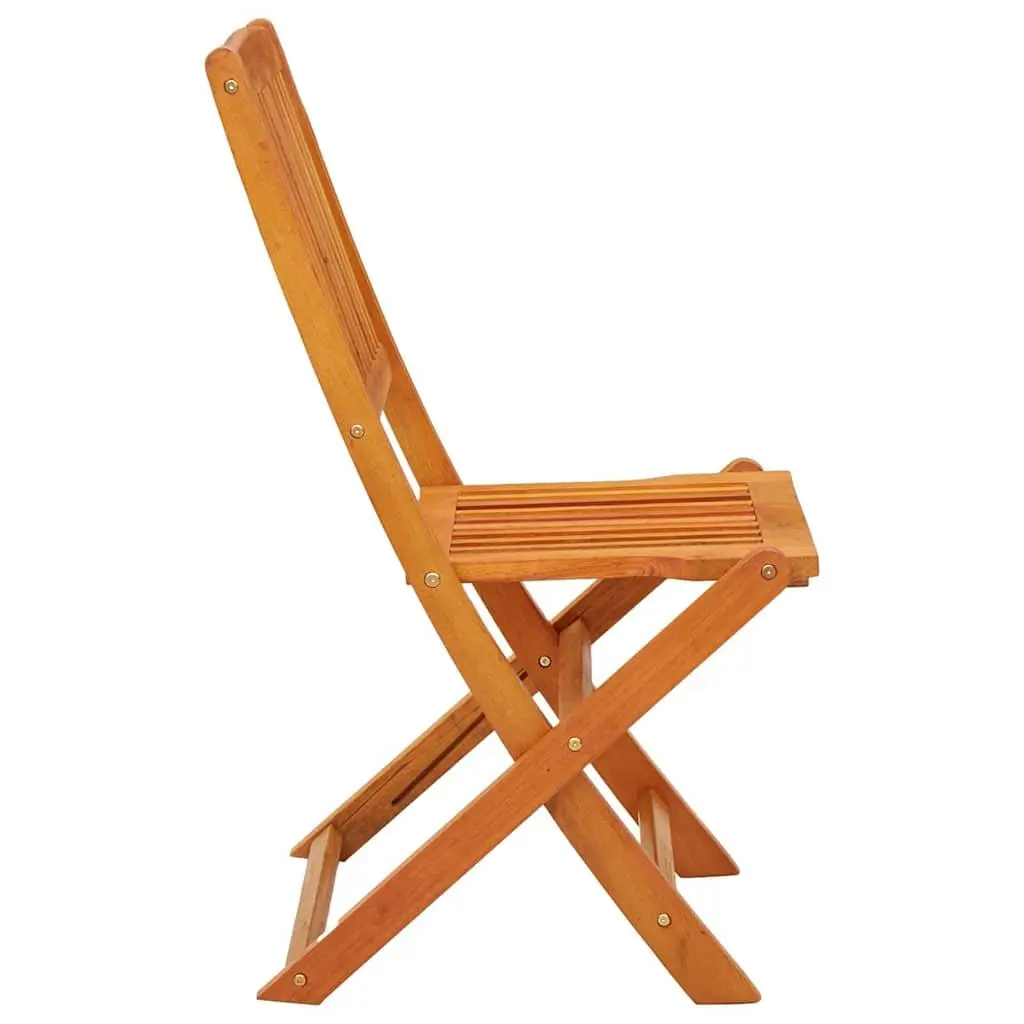 Folding Garden Chairs Eucalyptus Wood 2 pcs Outdoor Seating Brown