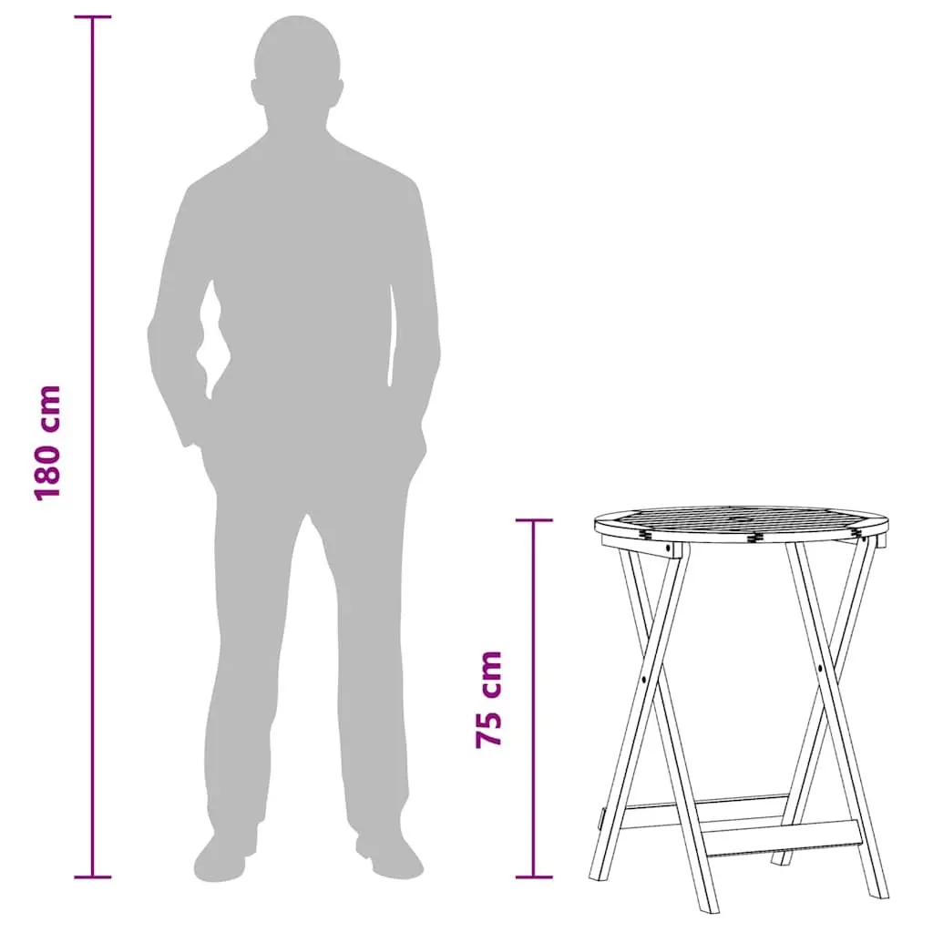 Outdoor Folding Table for Garden Use, Ø60cm