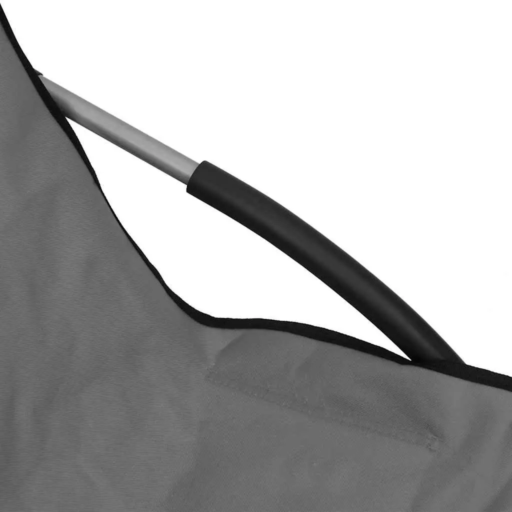 Folding Beach Chairs Oxford Fabric Steel Frame Lightweight Grey Set of 2