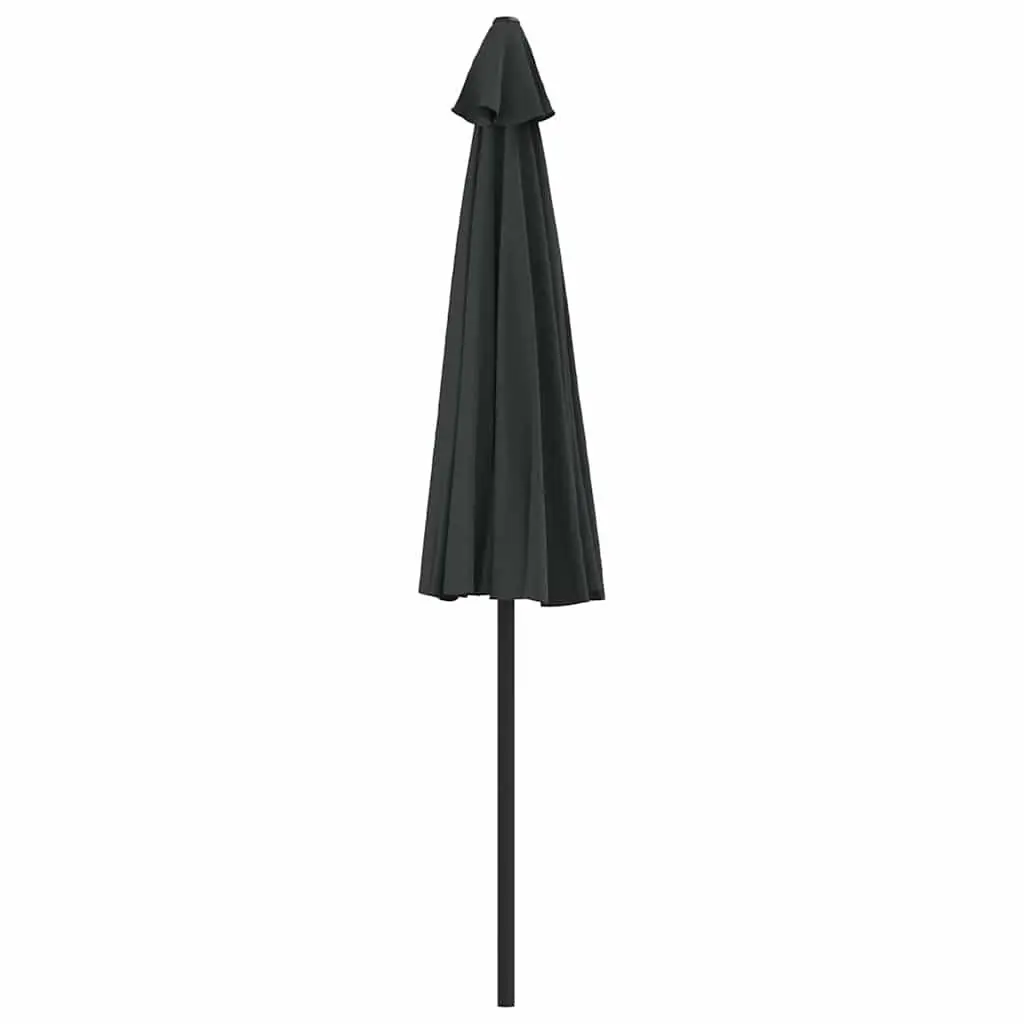 Half Round Parasol UV Protective Polyester 270 x 144 x 222 cm Black Aluminium Pole Steel Ribs