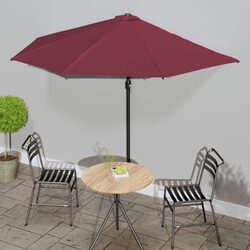 Aluminium Pole with Crank Mechanism Red Outdoor Parasol