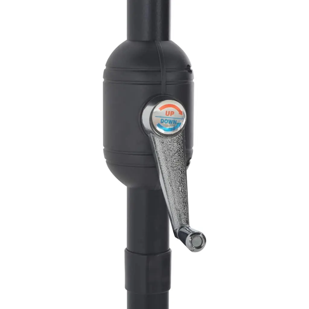 Half Round Balcony Parasol UV Protective Polyester Cover Aluminium Pole 300L x 155W x 223H cm Black