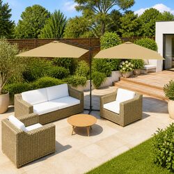 Double Garden Parasol for Patios - Ideal Shade Solution