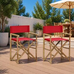 Folding Director's Chairs Set for Outdoor Use