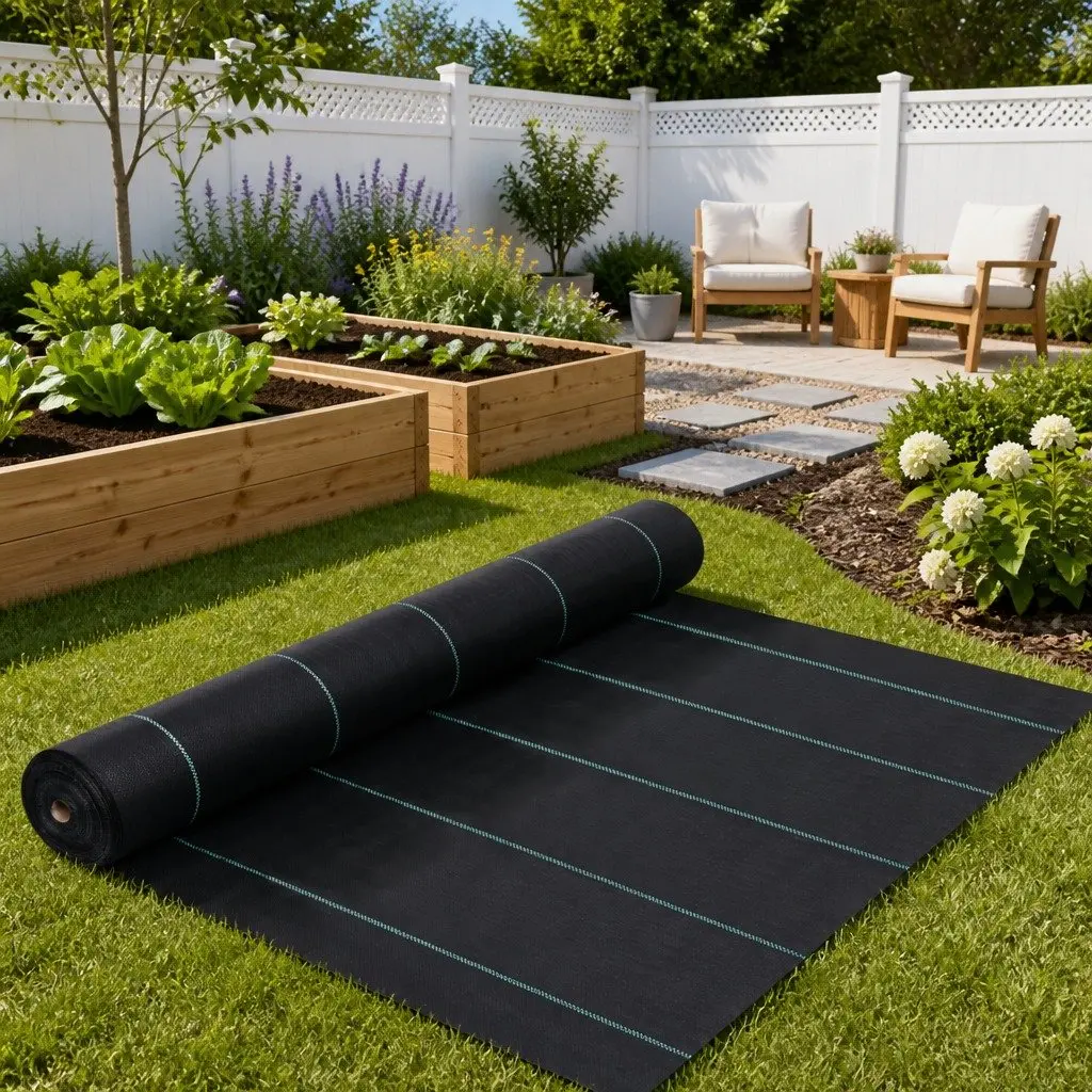 Weed Control Ground Cover Mat Black 1x25m Landscape Fabric Membrane Garden