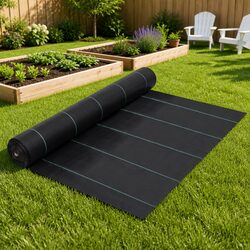 Versatile Black Weed Control Mat 2x5 m for Garden Use