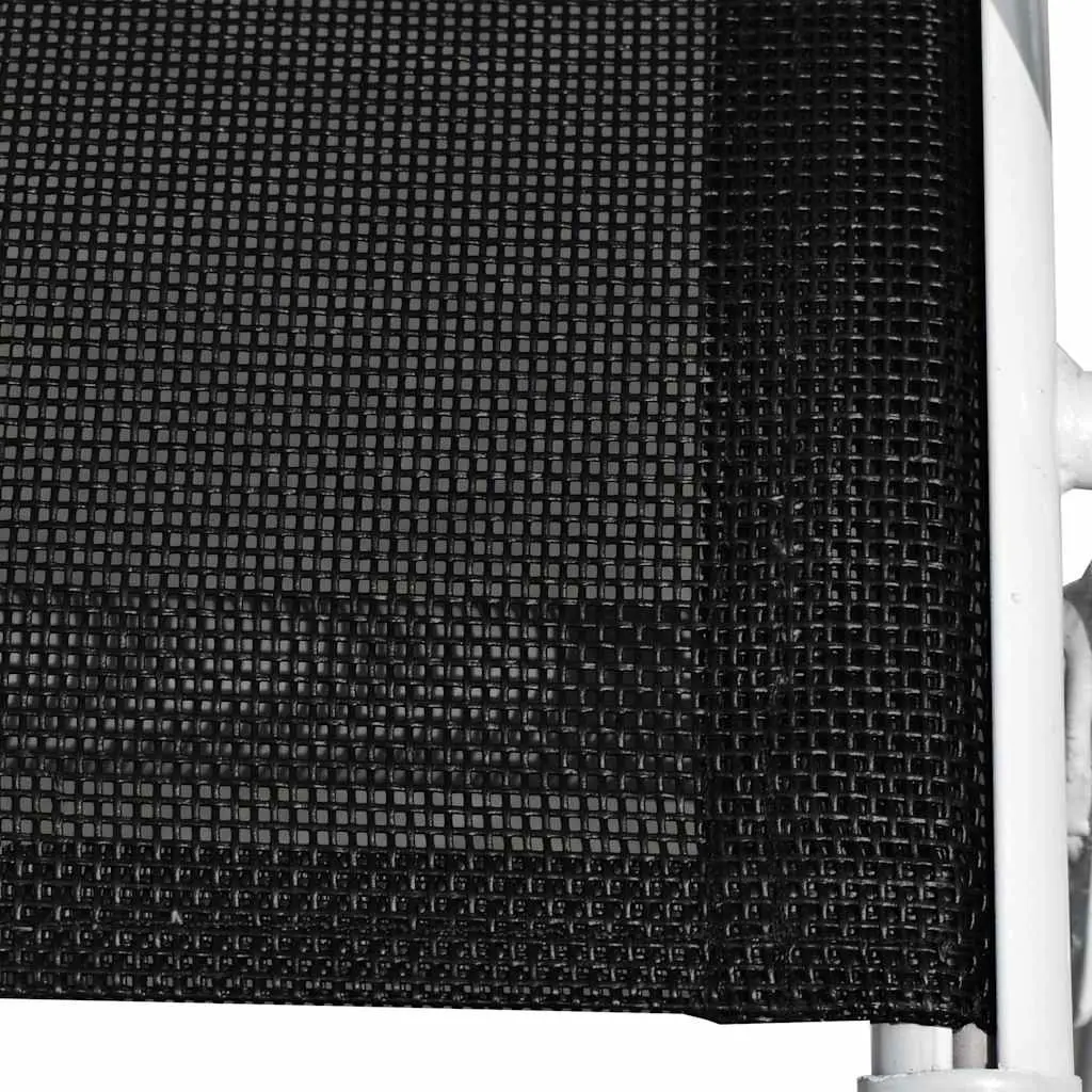 Stackable Outdoor Garden Armchairs Black Textilene Steel Set of 4 Patio Seating