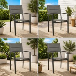 Set of 4 Lightweight Textilene and Steel Garden Chairs