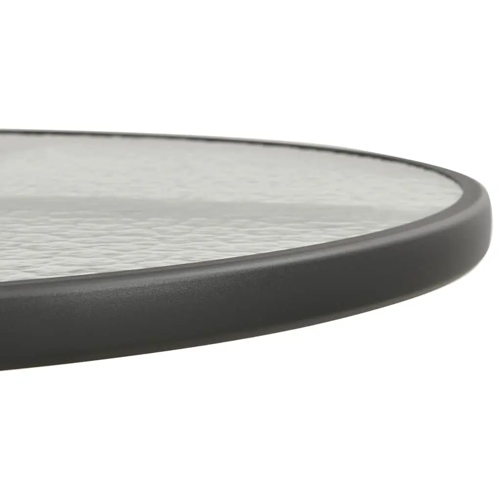 Round Garden Table Steel Frame 80 cm Anthracite Outdoor Patio Dining Furniture