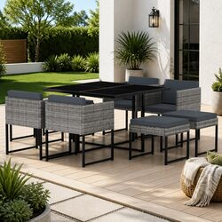 Practical 9 Piece Outdoor Dining Set for Gatherings