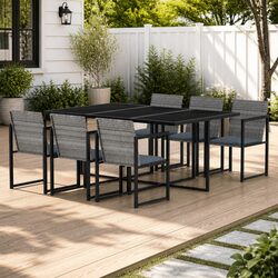 7-Piece Grey Patio Dining Set for Gatherings