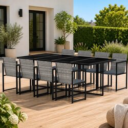 Practical 9 Piece Dining Set for Outdoor Gatherings
