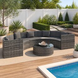 Functional Half Round Lounge Set for Garden or Patio