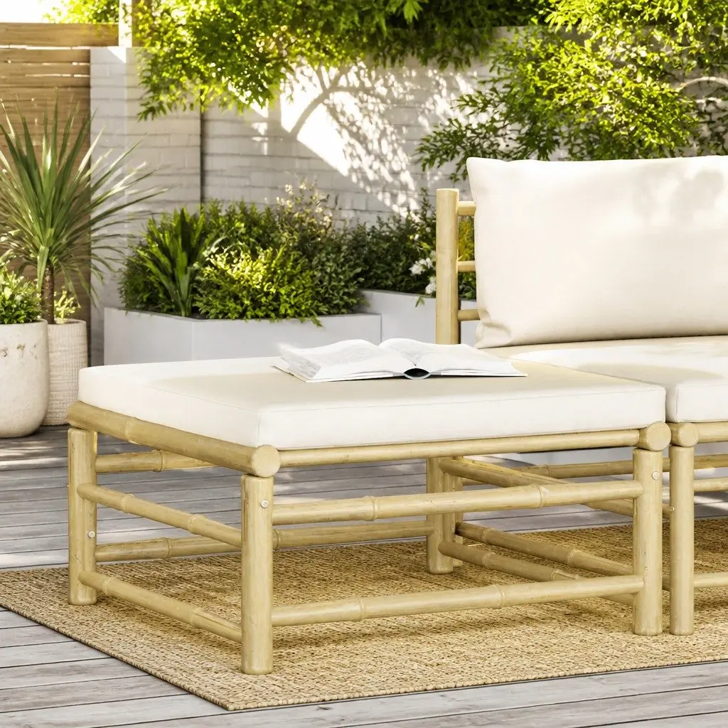 Modular Bamboo Outdoor Footrest for Flexible Seating