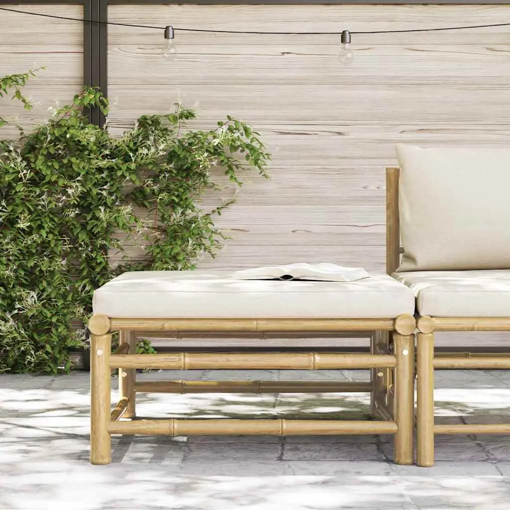 Modular Bamboo Outdoor Footrest for Flexible Seating