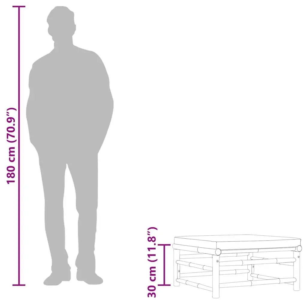 Modular Bamboo Outdoor Footrest for Flexible Seating