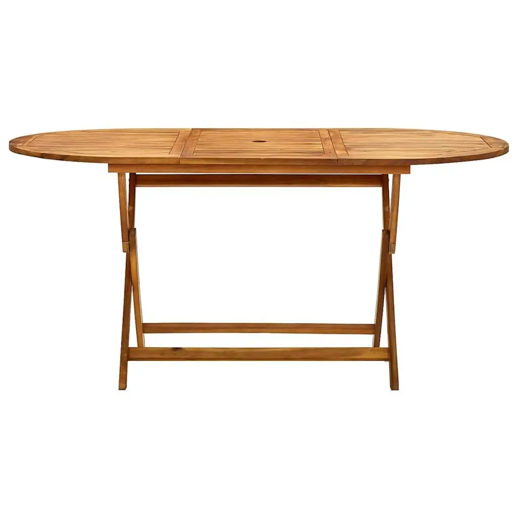 Folding Garden Dining Table 160x85x75cm Outdoor Patio Furniture Brown