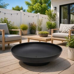 57cm Black Patio Fire Pit for Outdoor Gatherings