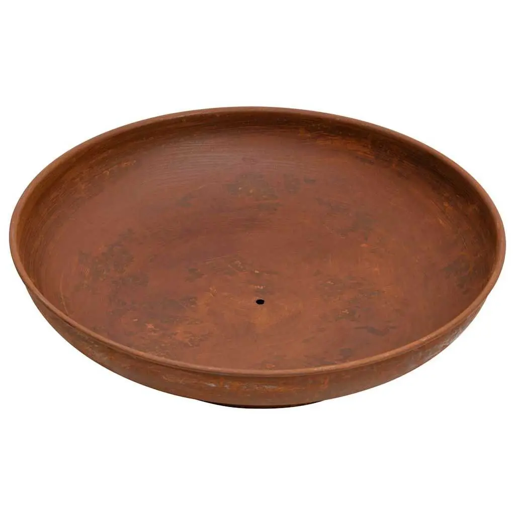 Fire Pit Steel 57 cm Brown Garden Patio Heater Outdoor Fireplace Bowl