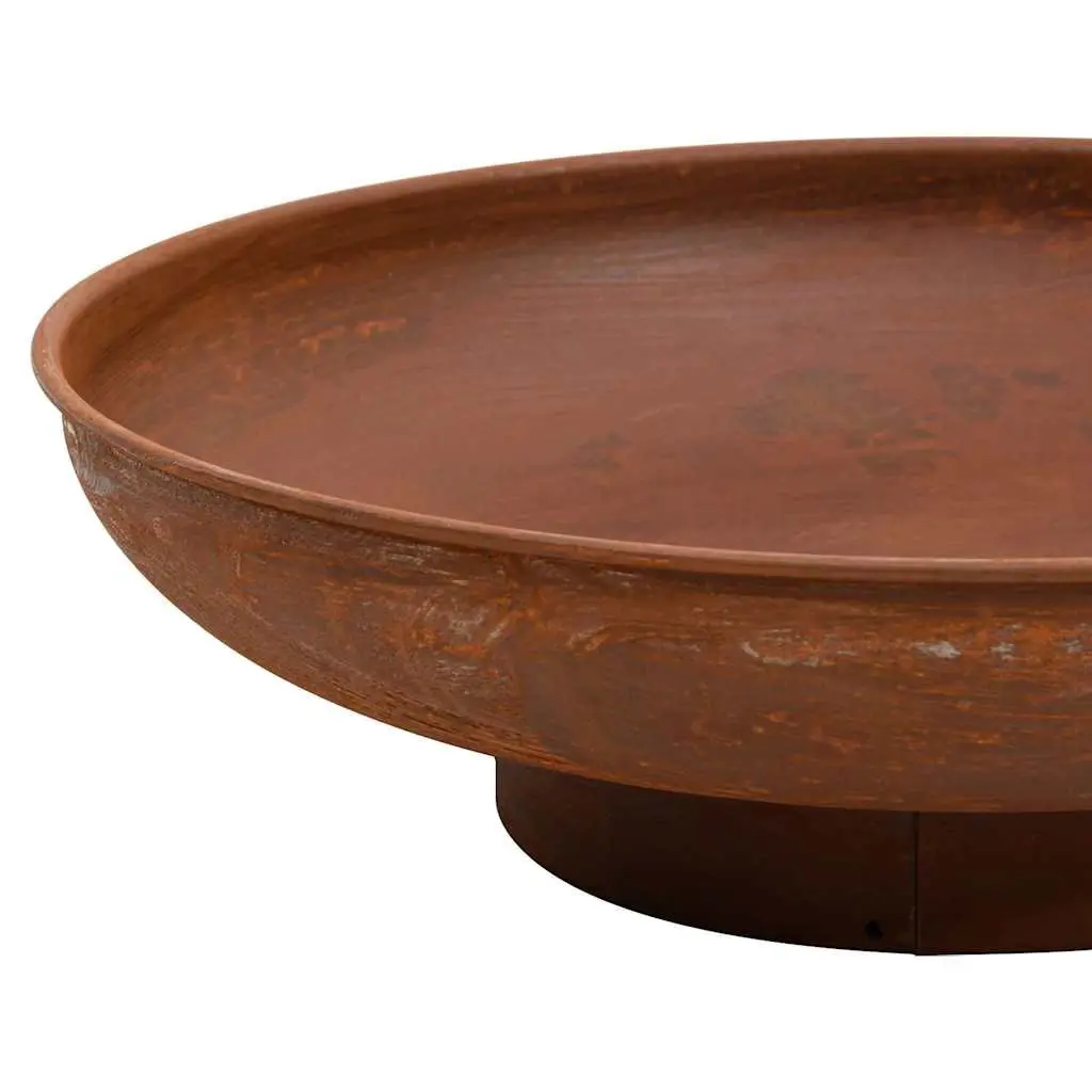 Fire Pit Steel 57 cm Brown Garden Patio Heater Outdoor Fireplace Bowl