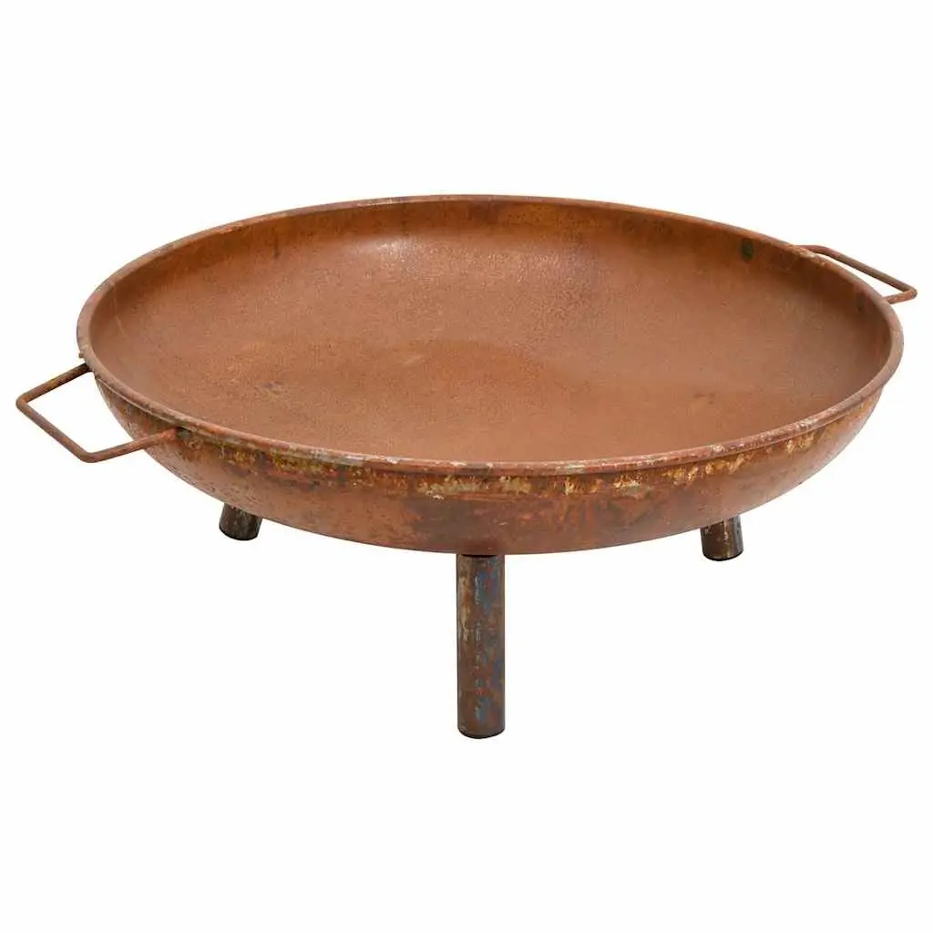 Fire Pit Steel 67.5x58x22.5 cm Brown Outdoor Heating Decorative Bowl