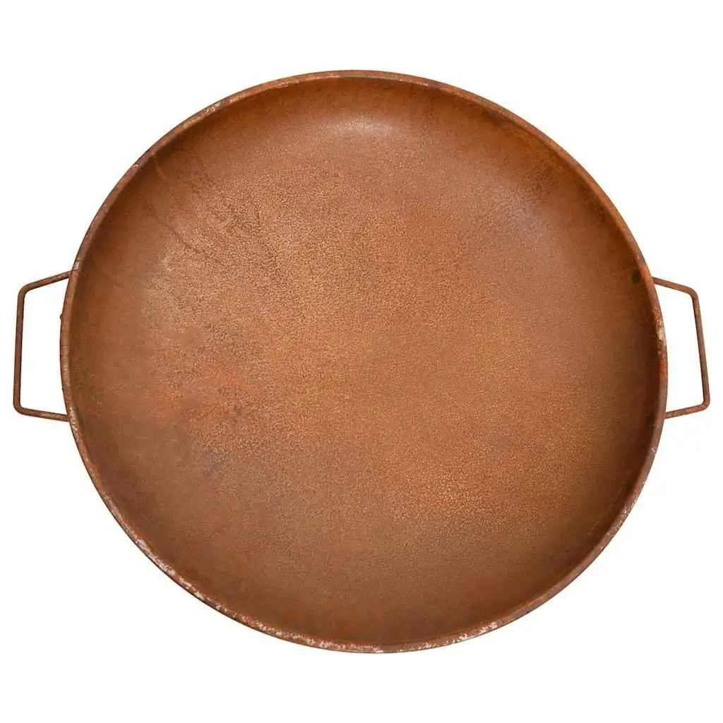 Fire Pit Steel 67.5x58x22.5 cm Brown Outdoor Heating Decorative Bowl
